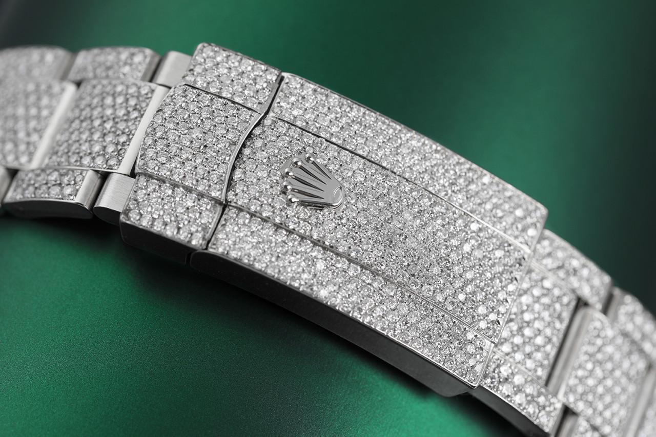 Rolex Montre de sport de luxe Datejust avec cadran en argent et diamants, pour hommes, 41 mm Neuf - En vente à New York, NY