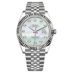 Used Rolex Datejust 41mm Mother of Pearl Diamond Dial Jubilee Bracelet Watch 126334
