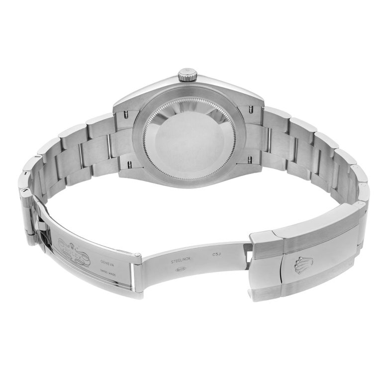 Rolex Datejust Oyster Band Steel 18K Gold Bezel Blue Dial Men