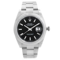 Rolex Datejust Oyster Band Steel Black Dial Mens Automatic Watch 126300