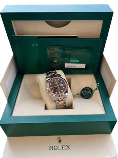 Rolex Datejust Oyster Steel 18k Rose Gold Chocolate Diamond Dial 126301