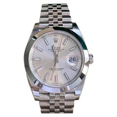 Rolex Datejust 41mm Smooth Silver Dial Jubilee 126300 Stainless 2021 Unworn