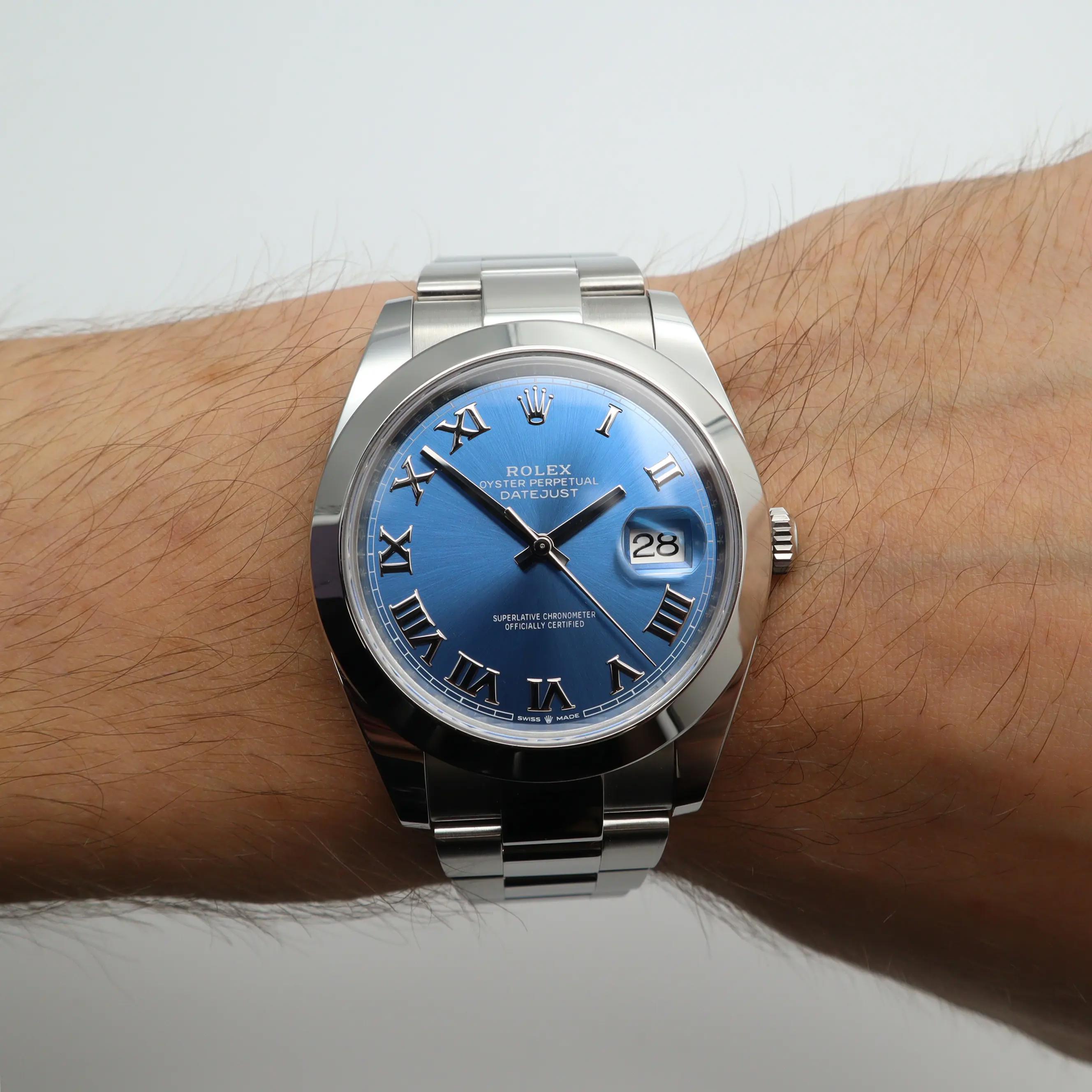 NEW Rolex Datejust 41mm Steel Blue Roman Dial Automatic Watch 126300 For Sale 1