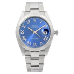 Used NEW Rolex Datejust 41mm Steel Blue Roman Dial Automatic Watch 126300