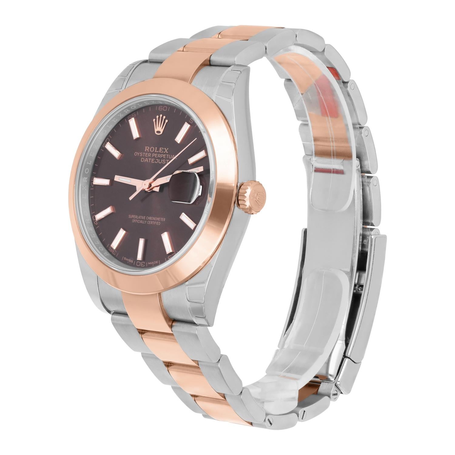 Rolex Datejust 41mm Acier inoxydable/Or rose Jubilee Montre Hommes STICKERS 126301 Neuf - En vente à New York, NY