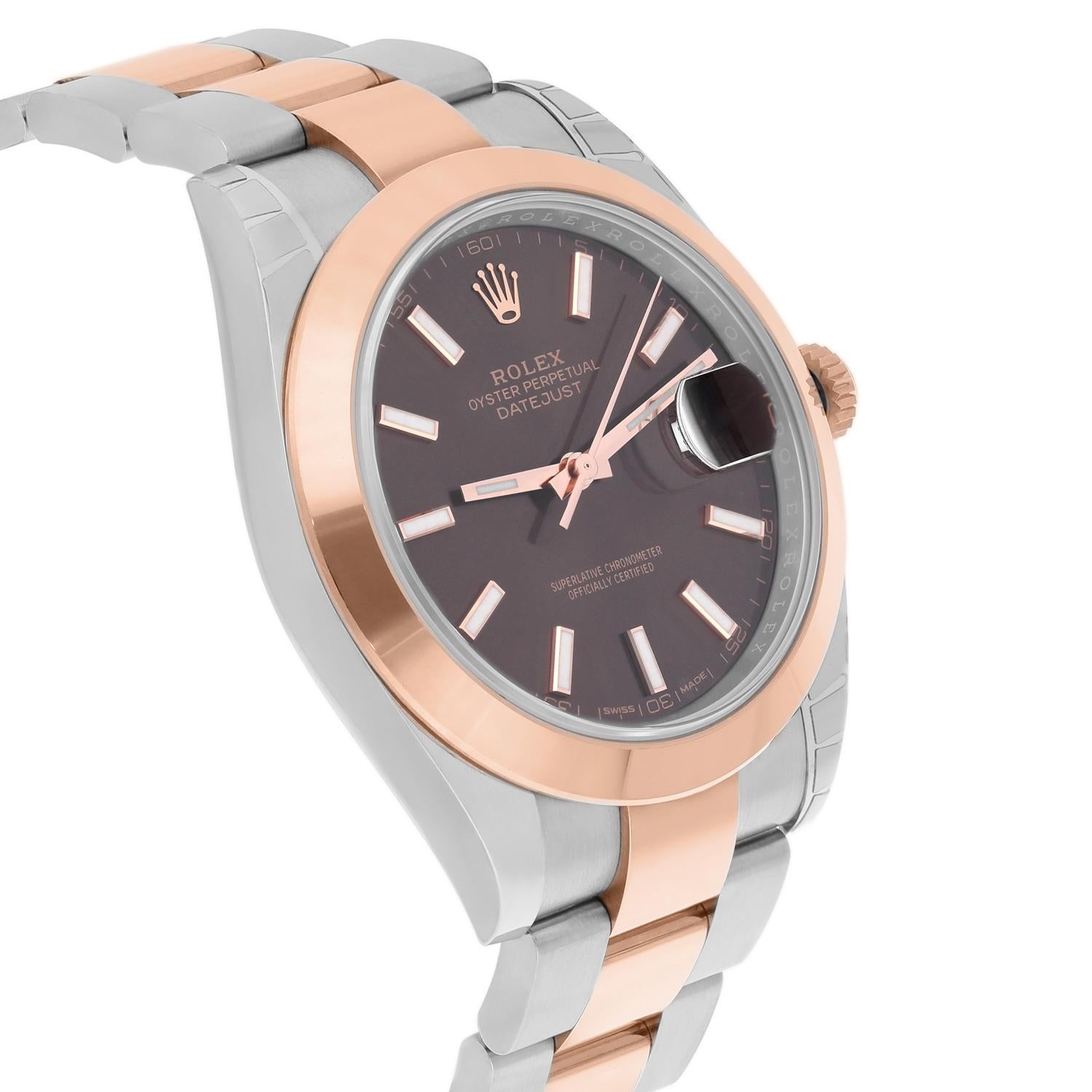 Rolex Datejust 41mm Acier inoxydable/Or rose Jubilee Montre Hommes STICKERS 126301 Pour hommes en vente