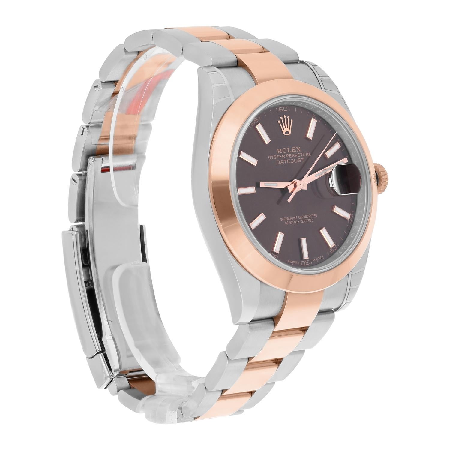 Rolex Datejust 41mm Acier inoxydable/Or rose Jubilee Montre Hommes STICKERS 126301 en vente 1