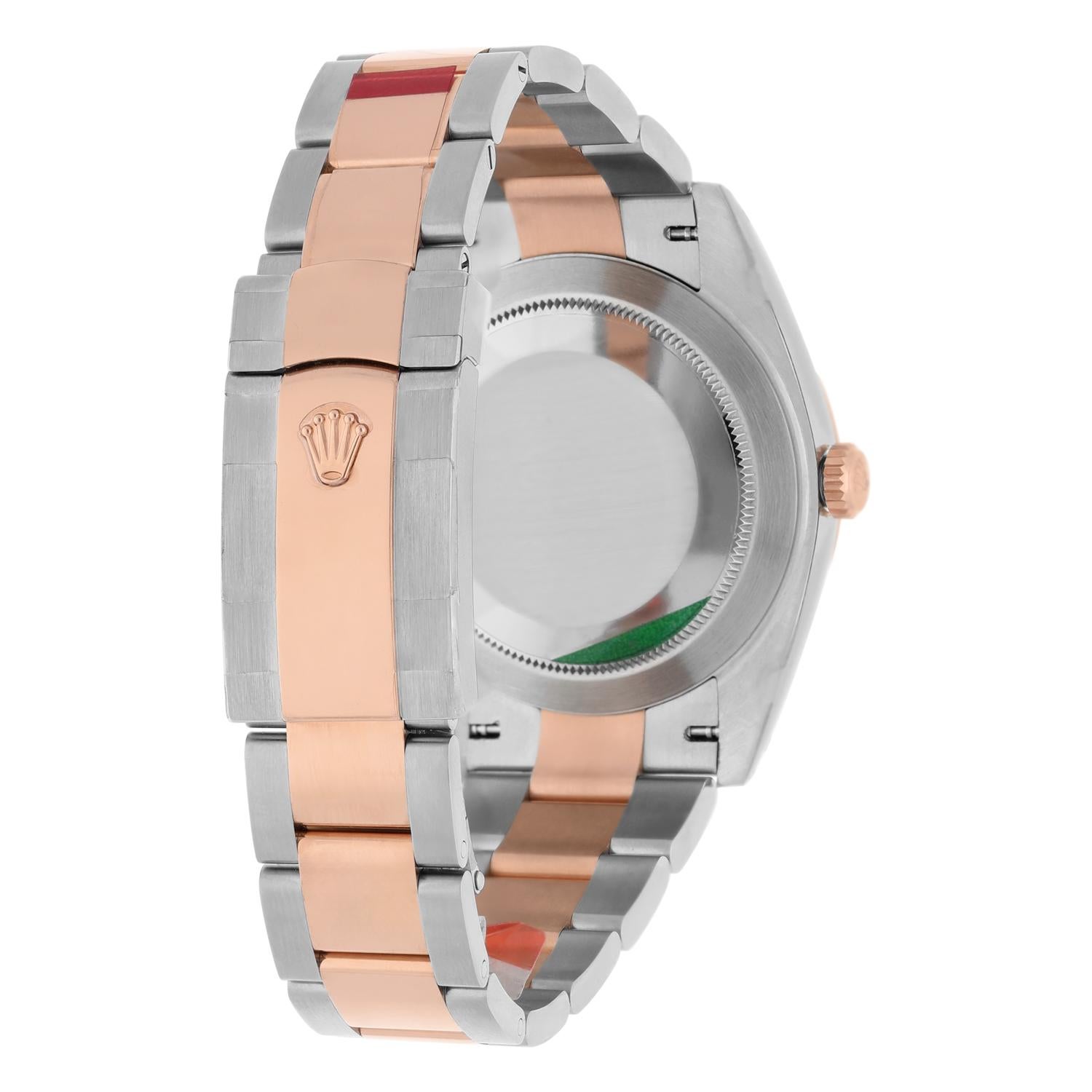 Rolex Datejust 41mm Acier inoxydable/Or rose Jubilee Montre Hommes STICKERS 126301 en vente 2