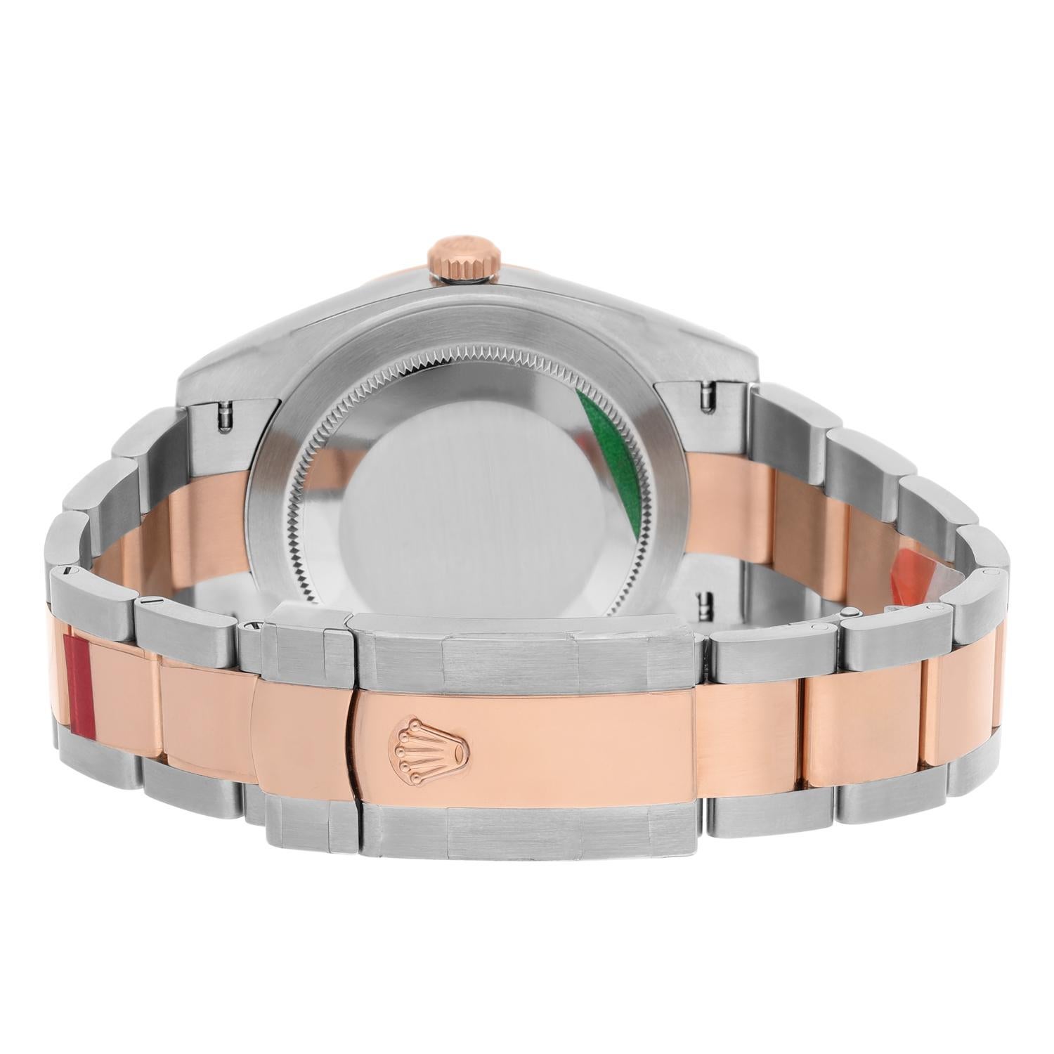 Rolex Datejust 41mm Acier inoxydable/Or rose Jubilee Montre Hommes STICKERS 126301 en vente 3