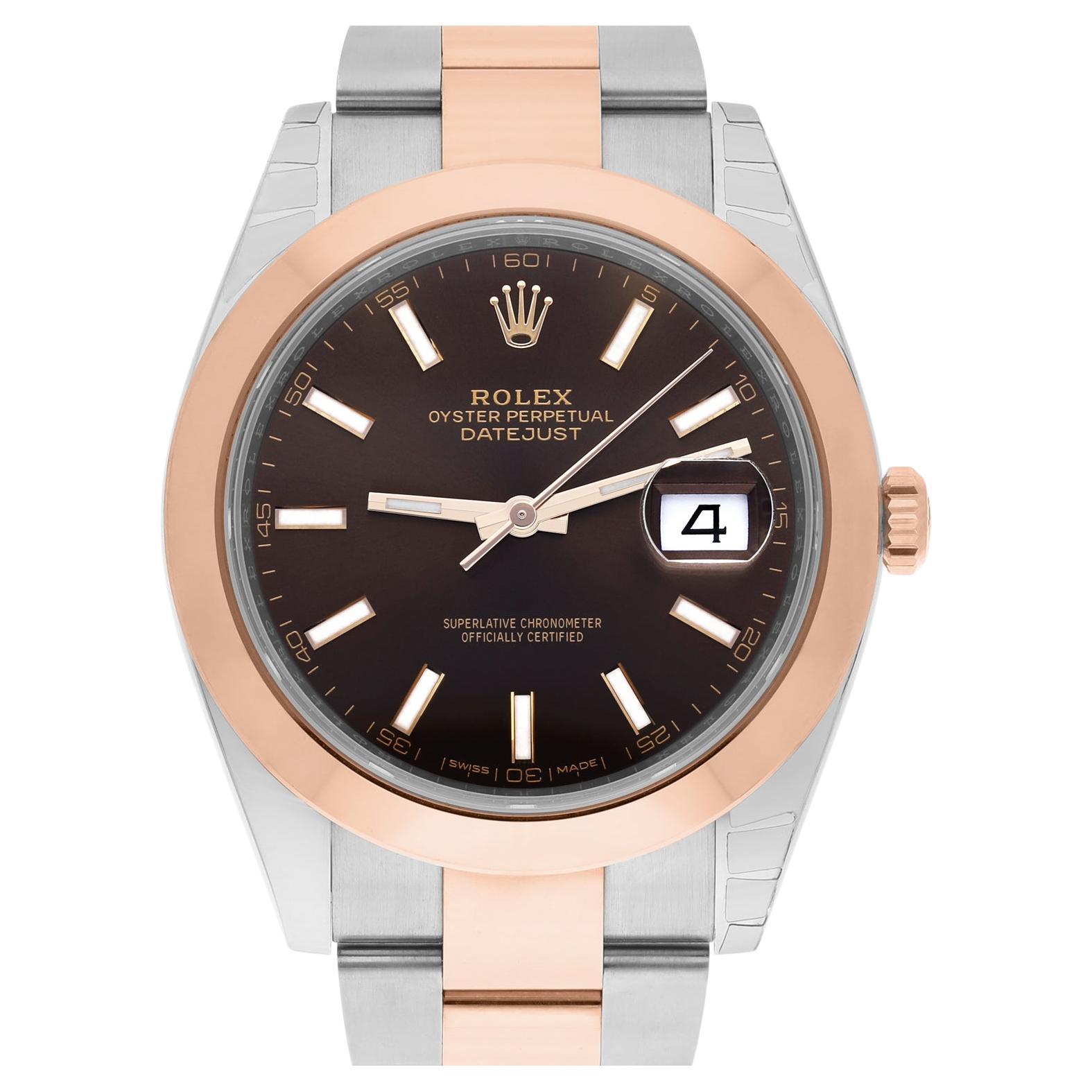 Rolex Datejust 41mm Acier inoxydable/Or rose Jubilee Montre Hommes STICKERS 126301 en vente