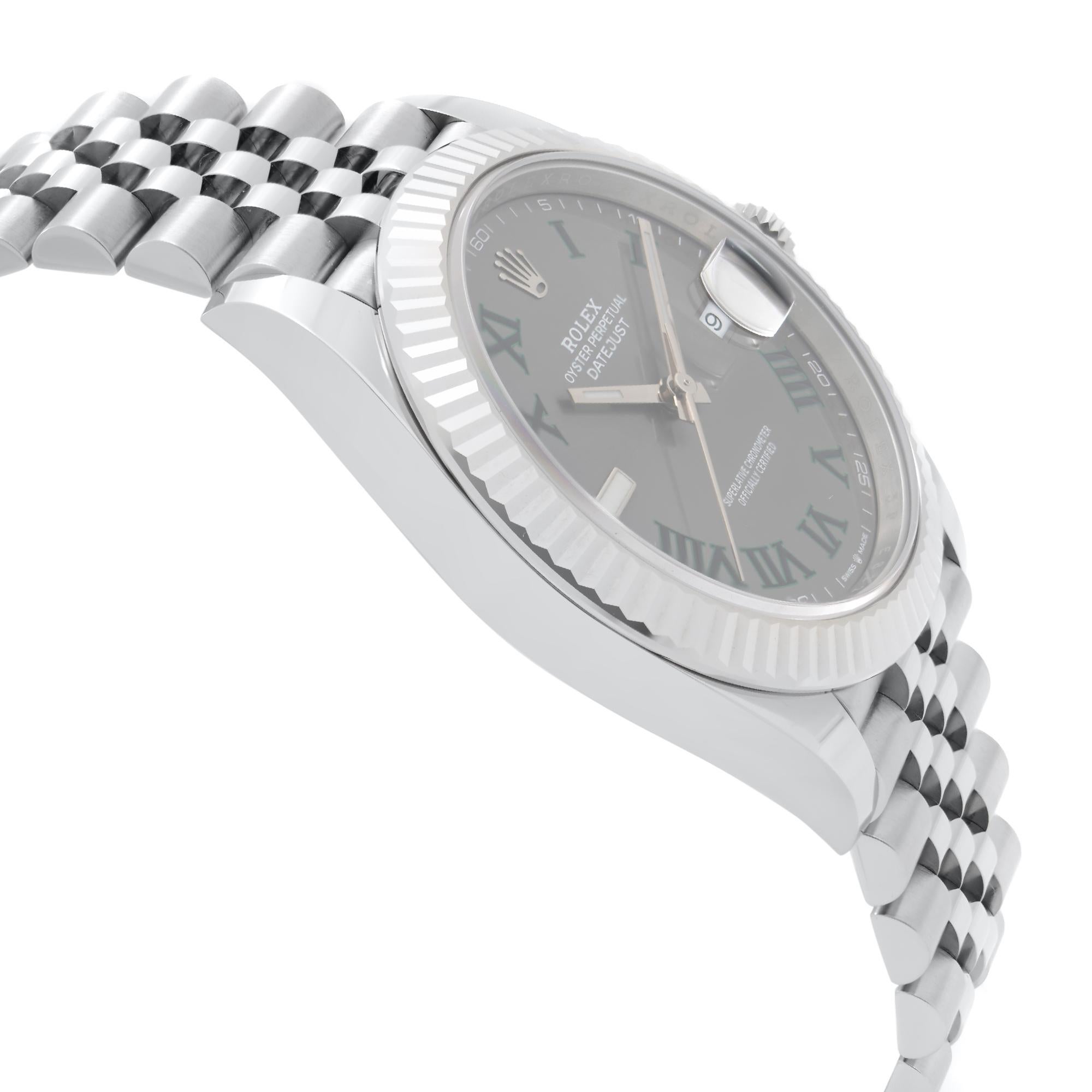 Men's Rolex Datejust Steel 18K Gold Bezel Wimbledon Dial Mens Watch 126334GYRO