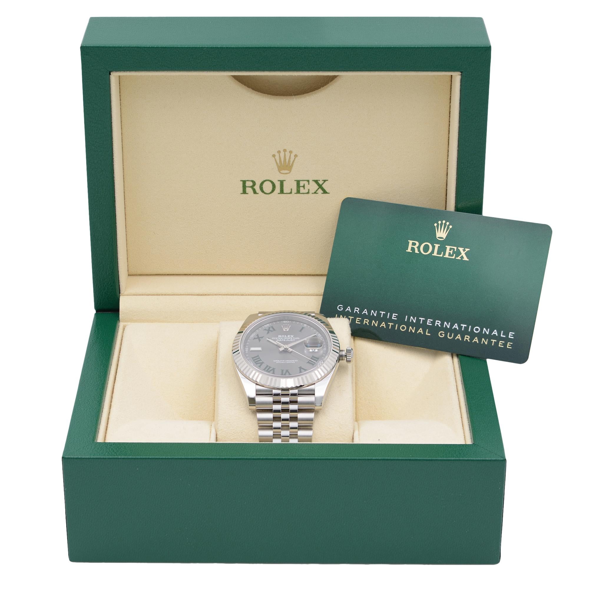 Rolex Datejust Steel 18K Gold Bezel Wimbledon Dial Mens Watch 126334GYRO 3