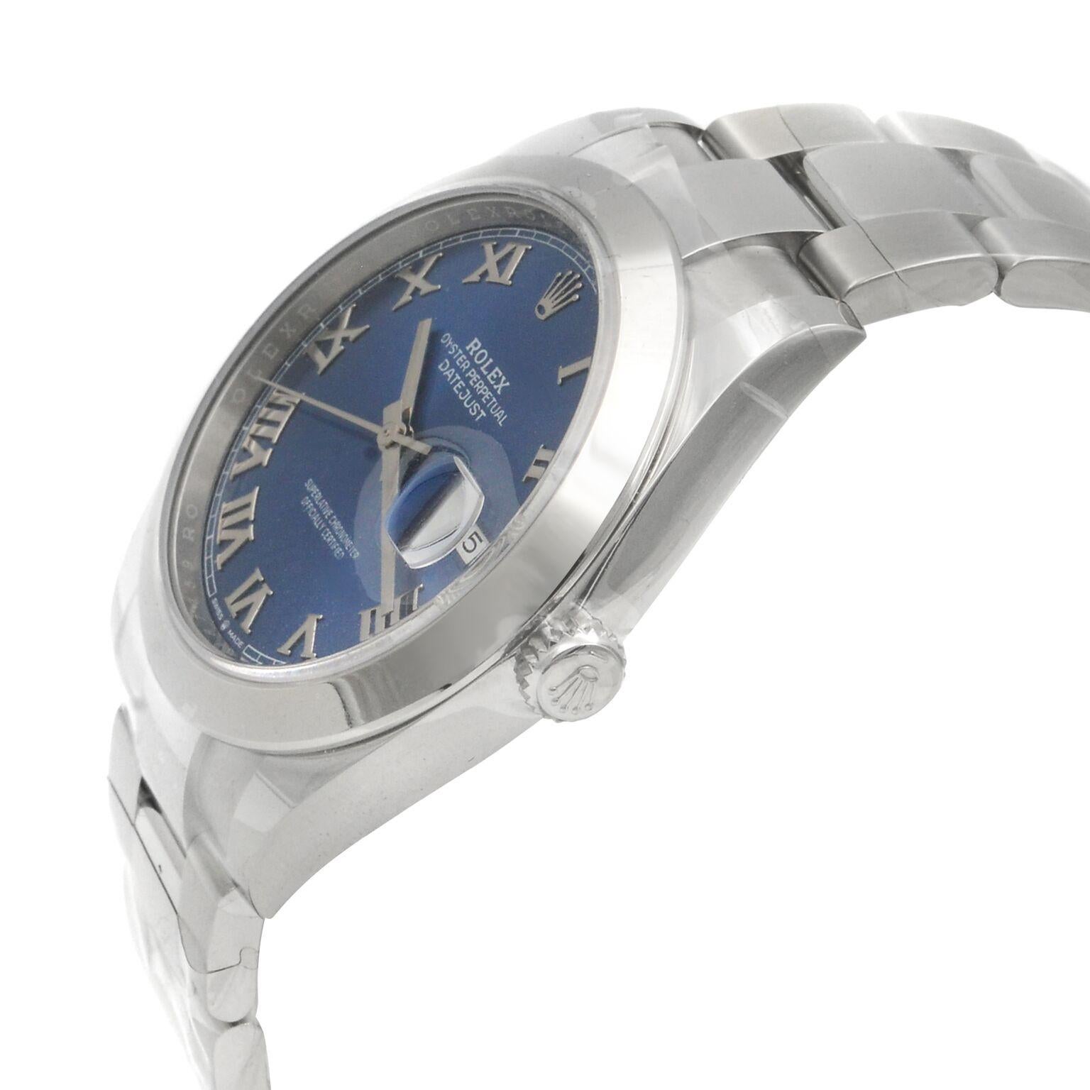 Rolex Datejust Steel Blue Roman Dial Automatic Men's Watch 126300 1