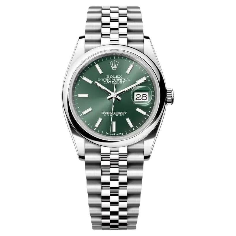 Rolex Datejust 41mm Steel Mint Green Dial Automatic Mens Watch 126300 Unworn For Sale