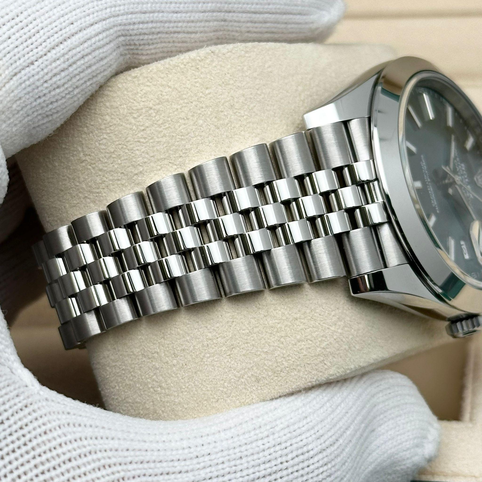 Men's Unworn Rolex Datejust 41mm Steel Mint Green Dial Automatic Mens Watch 126300 For Sale