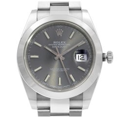 Rolex Datejust Steel Rhodium Index Dial Men's Watch 126300RSO