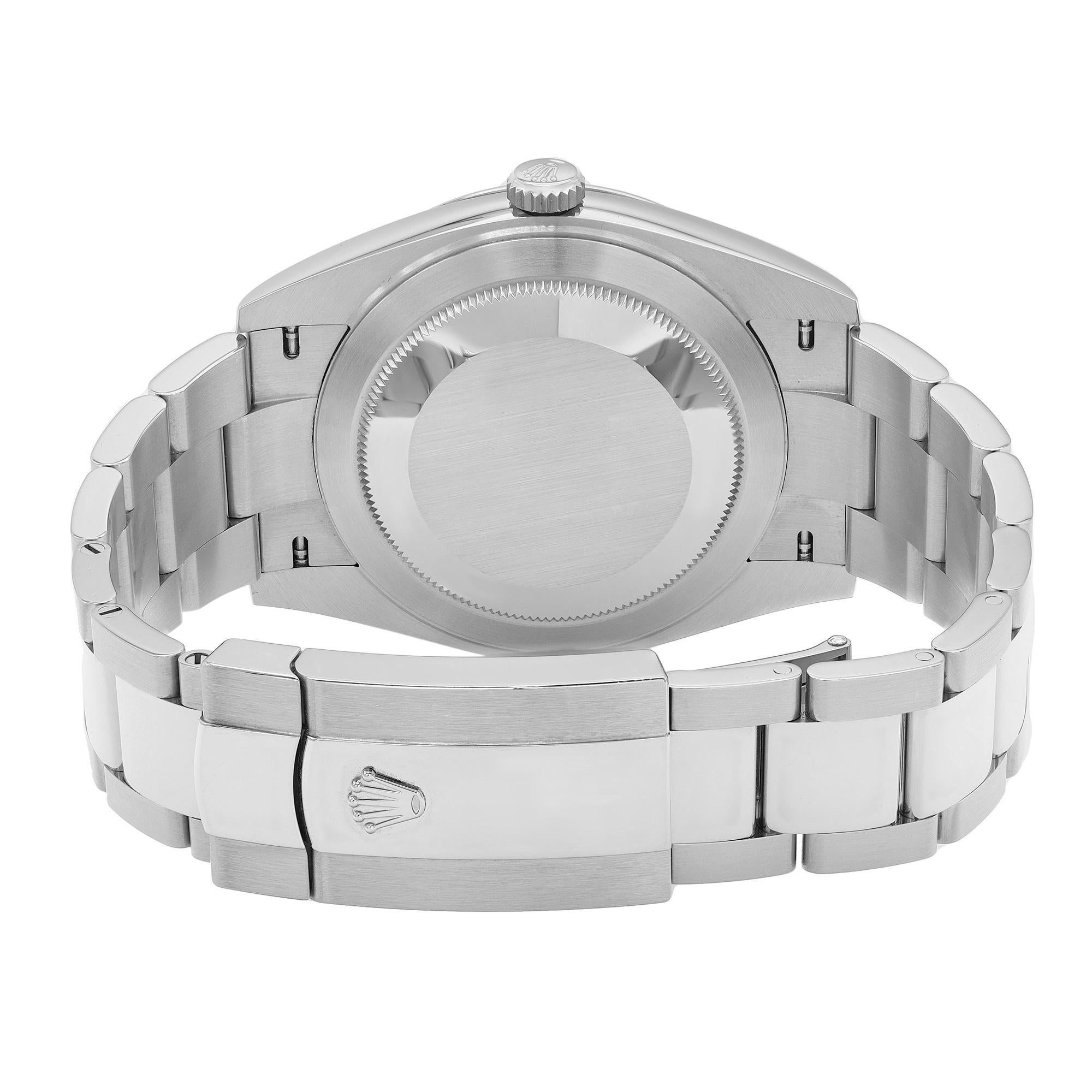 Rolex Datejust Steel White Gold Bezel Black Diamond Dial Mens Watch 126334 Excellent état - En vente à New York, NY