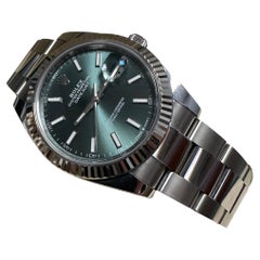 Rolex Datejust 41mm Stick Green Fluted Oyster Bracelet New & Unworn 126334 Watch