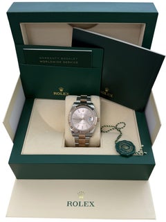 Rolex Datejust 41mm Sundust Dial Two-Tone Everose Gold Fluted Bezel Watch 126331