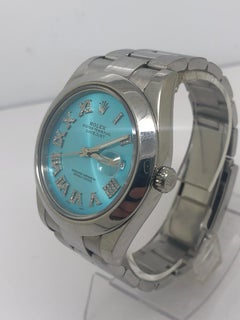 Rolex Datejust Custom Turquoise Diamond Roman Dial Watch