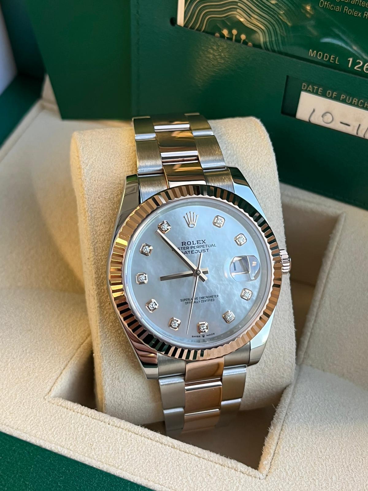 Rolex Datejust Two-Tone Diamond Dial 18K Rose Gold and Stainless Steel ...