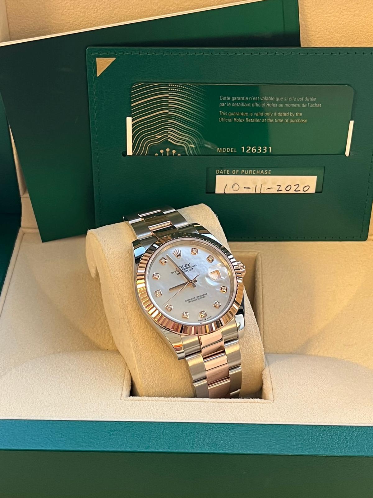 Rolex Datejust TwoTone Diamond Dial 18K Rose Gold and Stainless Steel
