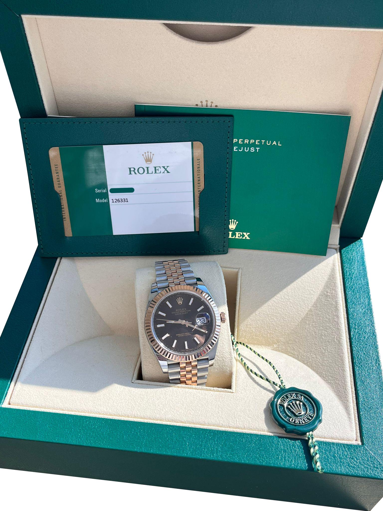 Modernist Rolex Datejust 41mm Two-Tone Everose Gold Chocolate Dial Jubilee Watch 126331