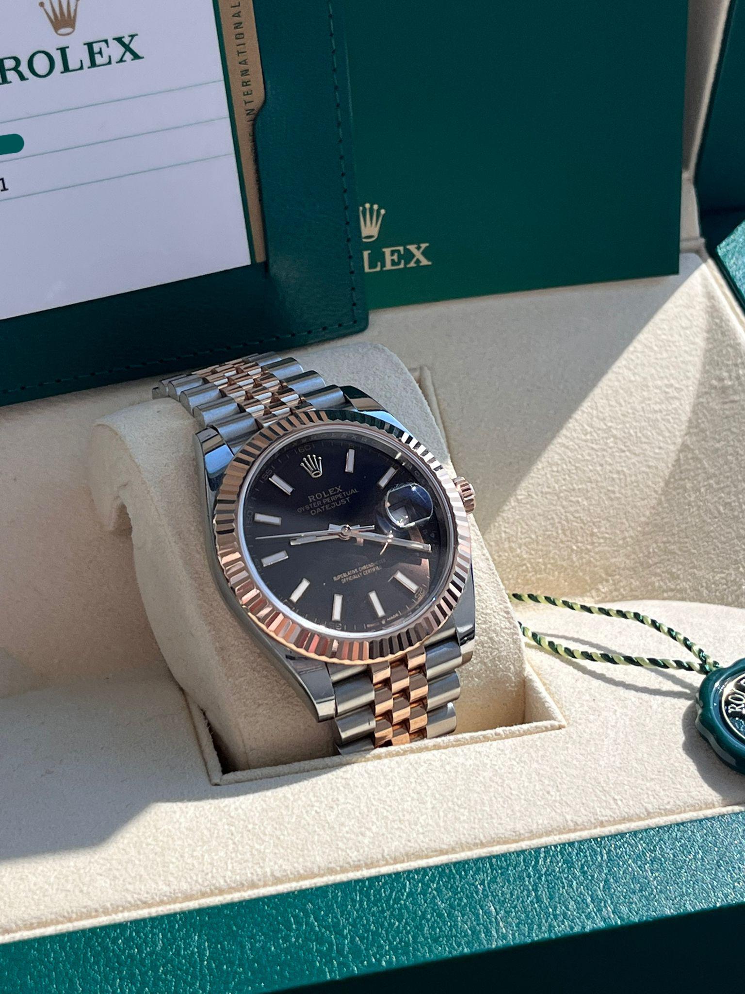 Rolex Datejust 41mm Two-Tone Everose Gold Chocolate Dial Jubilee Watch 126331 1