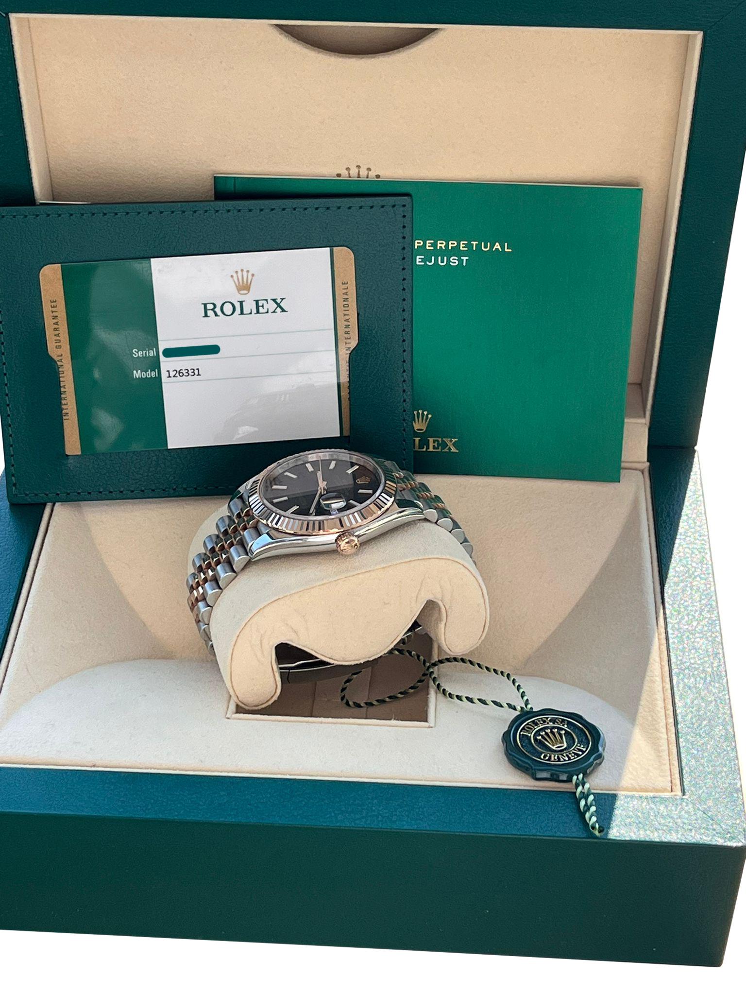 Rolex Datejust 41mm Two-Tone Everose Gold Chocolate Dial Jubilee Watch 126331 3