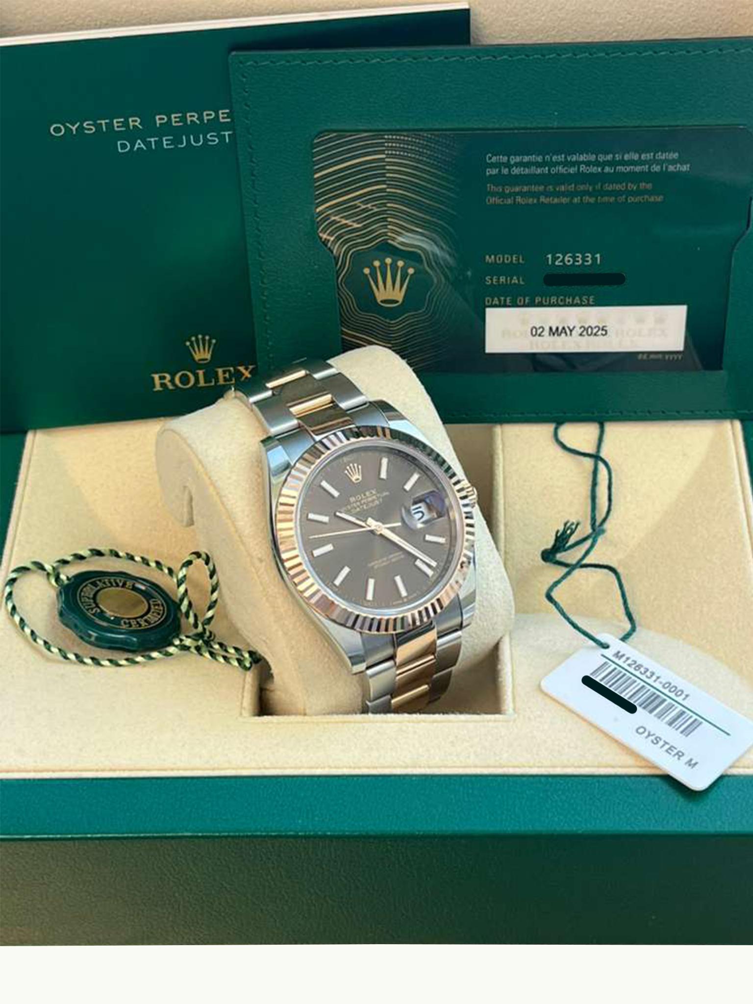 Reloj Rolex Datejust 41 mm Oro rosa bicolor Oystersteel Esfera chocolate 126331 en venta 6