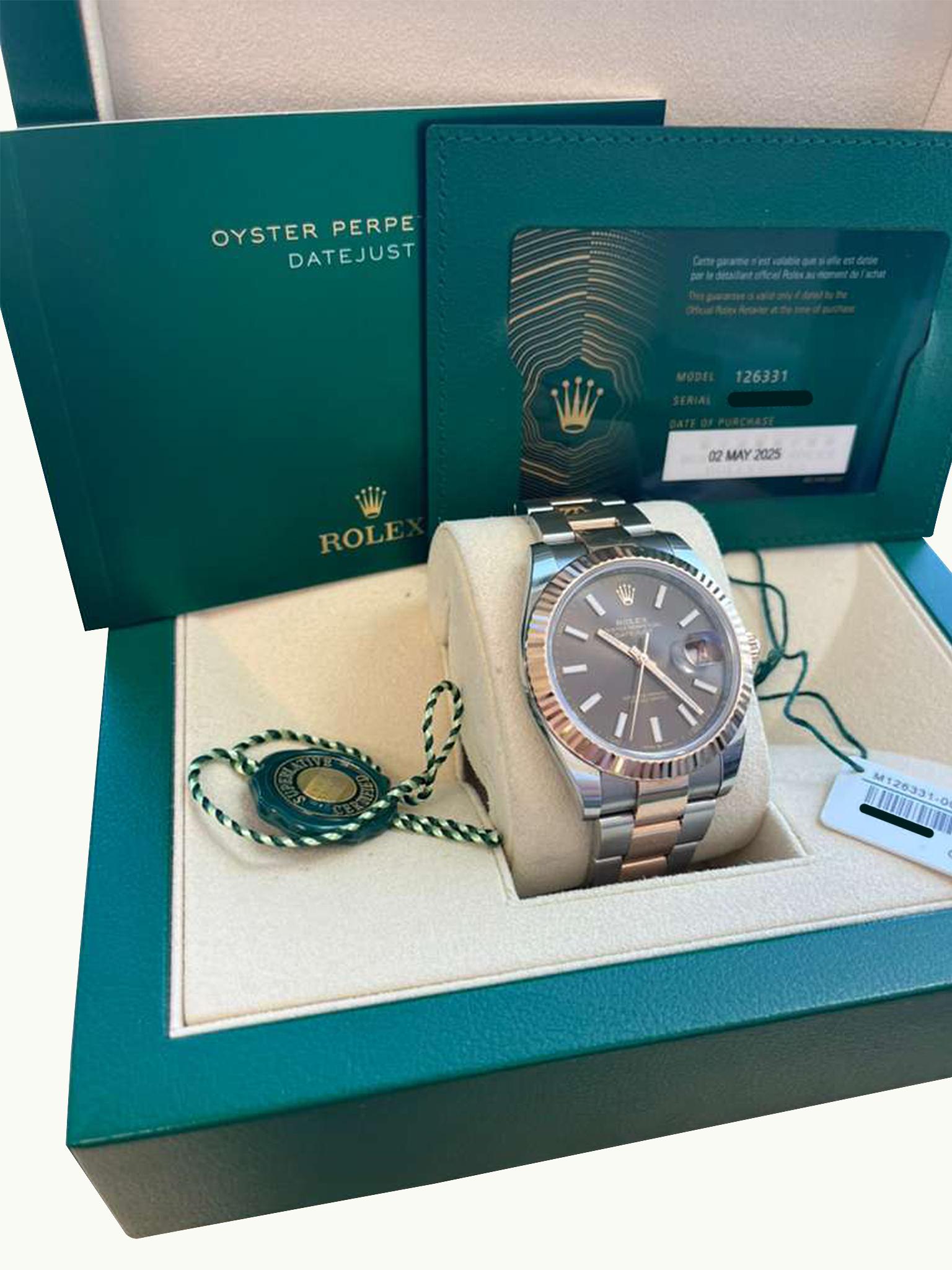Reloj Rolex Datejust 41 mm Oro rosa bicolor Oystersteel Esfera chocolate 126331 en venta 7