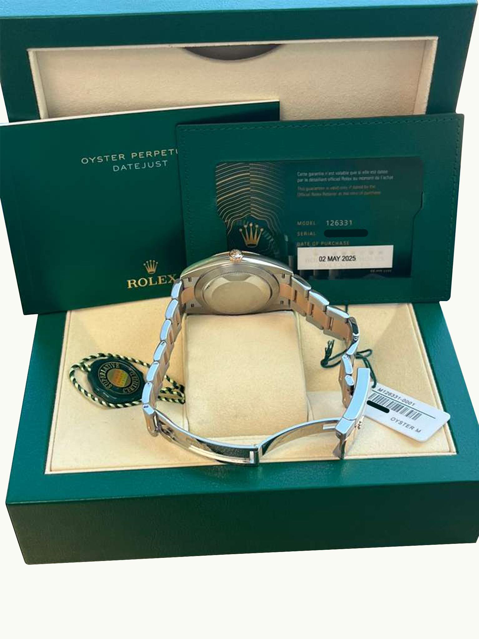 Reloj Rolex Datejust 41 mm Oro rosa bicolor Oystersteel Esfera chocolate 126331 en venta 12
