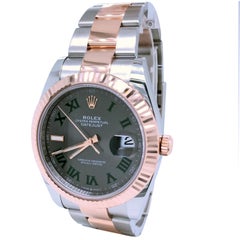 Rolex Datejust Two Tone Wimbledon Dial Oyster Fluted Men's Watch 126333