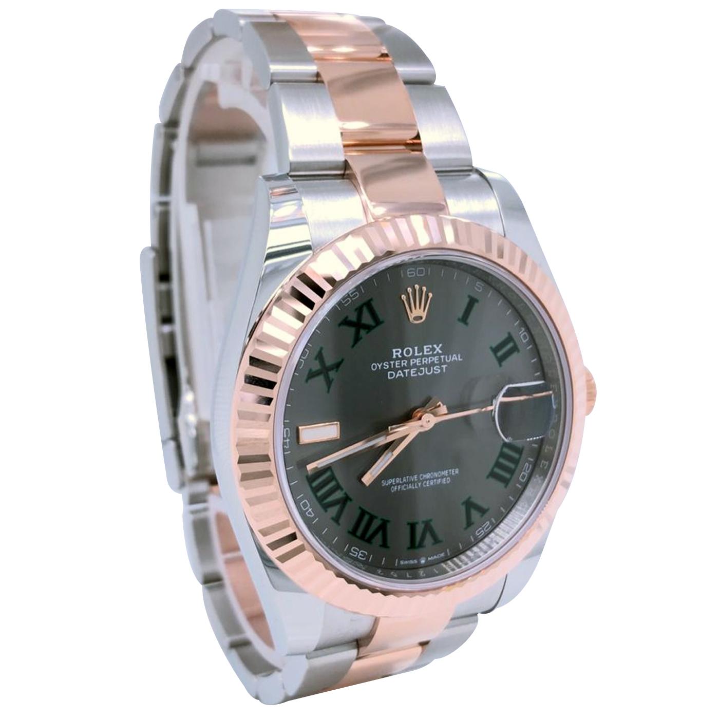 Rolex Datejust Two Tone Wimbledon Dial Oyster Fluted Men's Watch 126333 3
