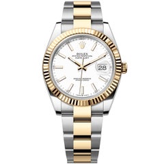 Rolex Datejust 41mm White Index Dial Two-Tone Oyster Bracelet Men's Watch 126333