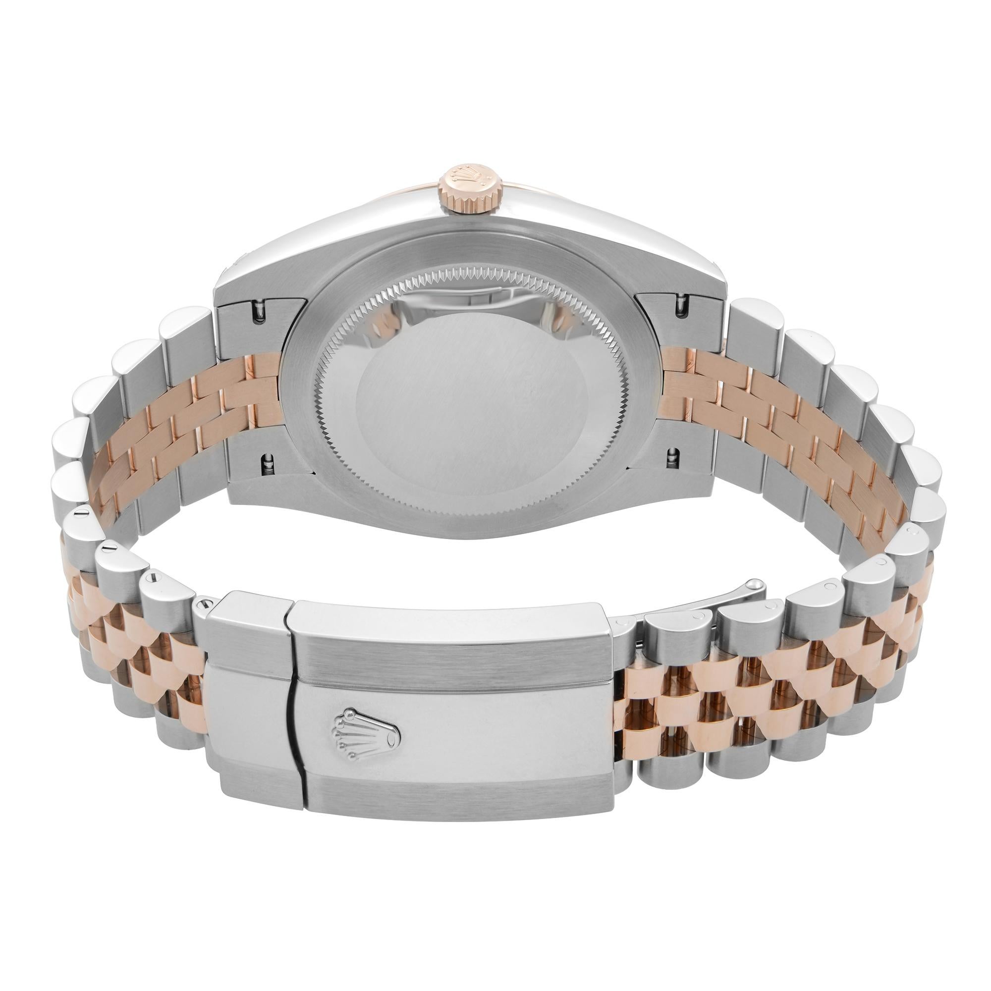 Rolex Datejust Wimbledon 18k Everose Gold Steel Dial Mens Watch 126331GYRJ 1