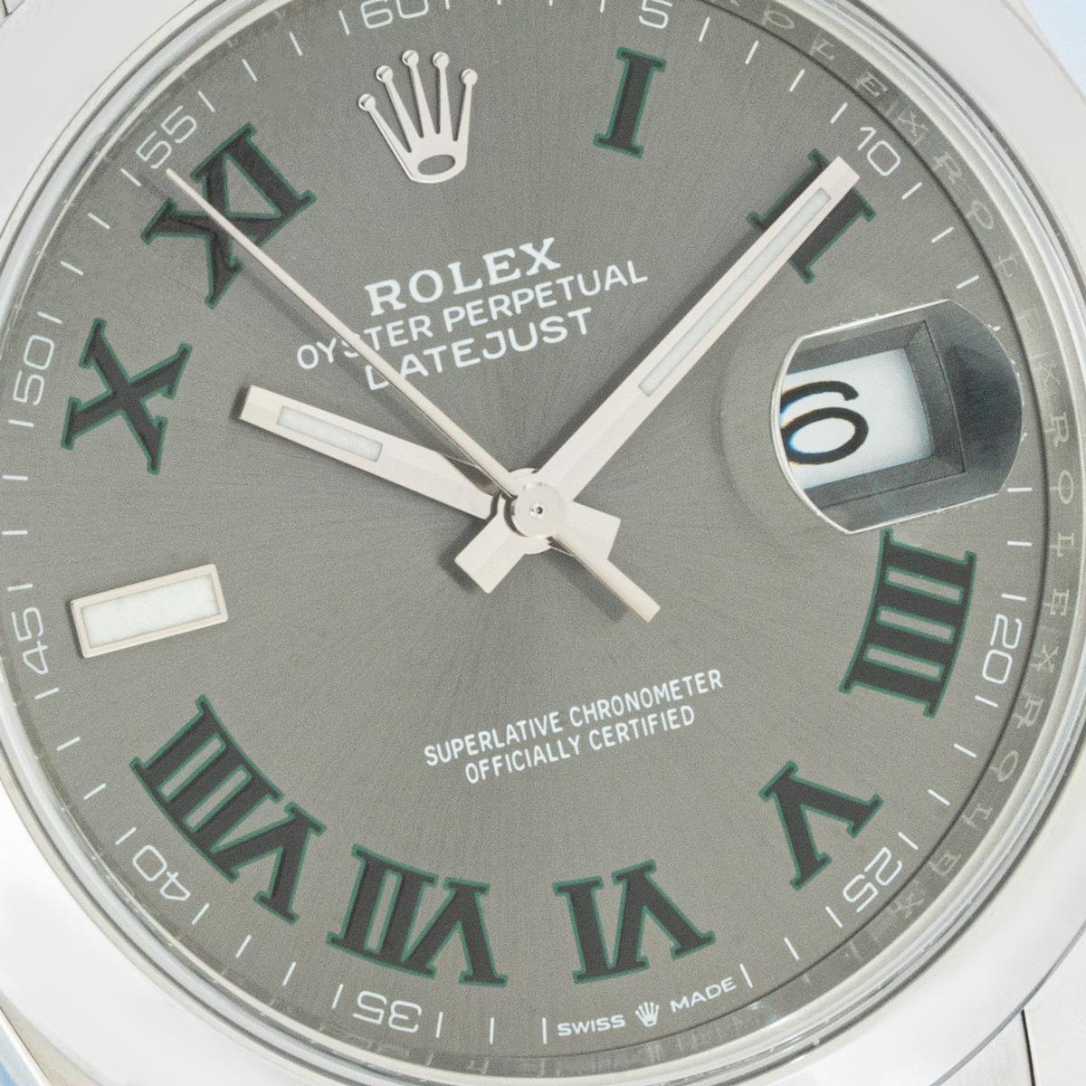 Rolex Datejust 41mm Wimbledon Dial 126300 In New Condition For Sale In London, GB