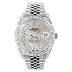 Rolex Datejust 5.9ct Lunetta/Lugs/Laterali/Champagne MOP Quadrante Romano Orologio Scatola Papers