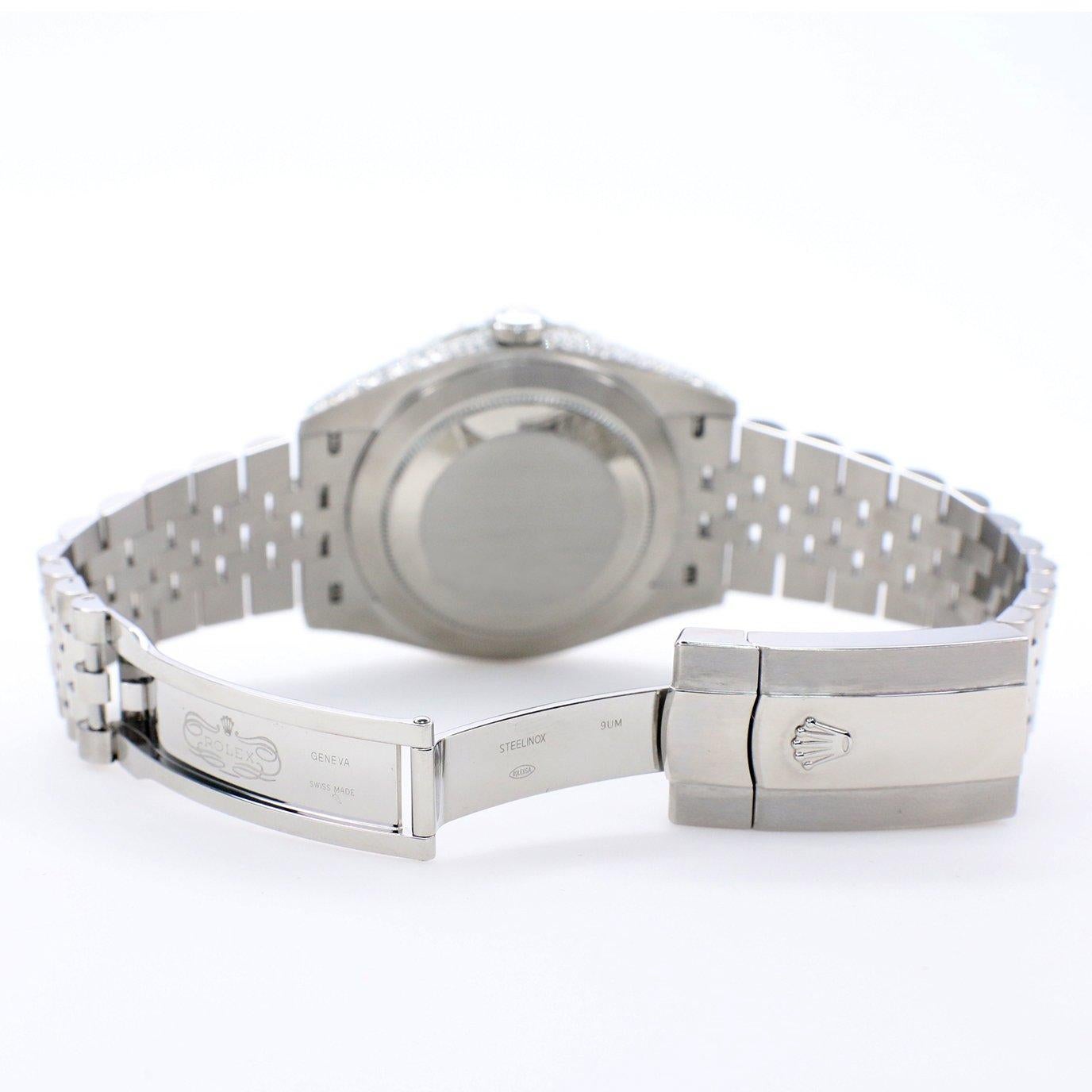 Women's or Men's Rolex Datejust 5.9ct Bezel/Lugs/Sides/Champagne Roman Dial Watch Box Papers For Sale