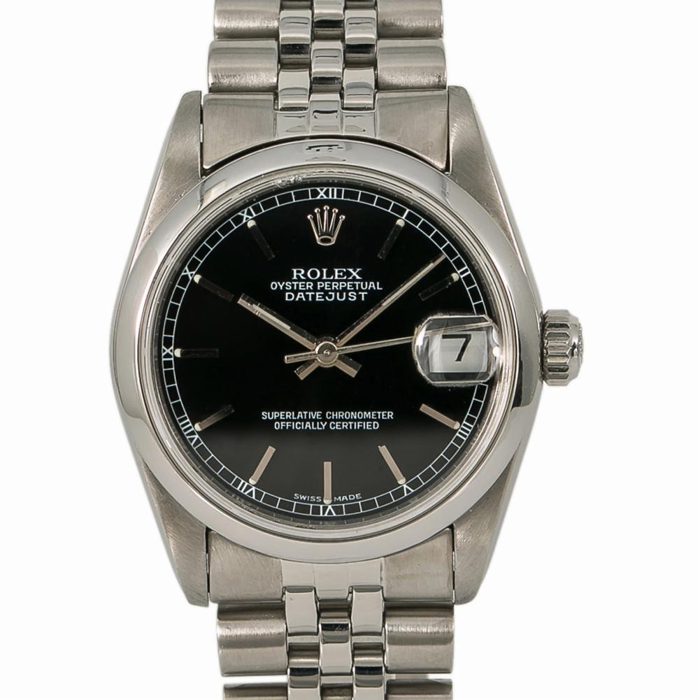 Women's Rolex Datejust 68240 Women Automatic Watch Black Dial Stainless Steel