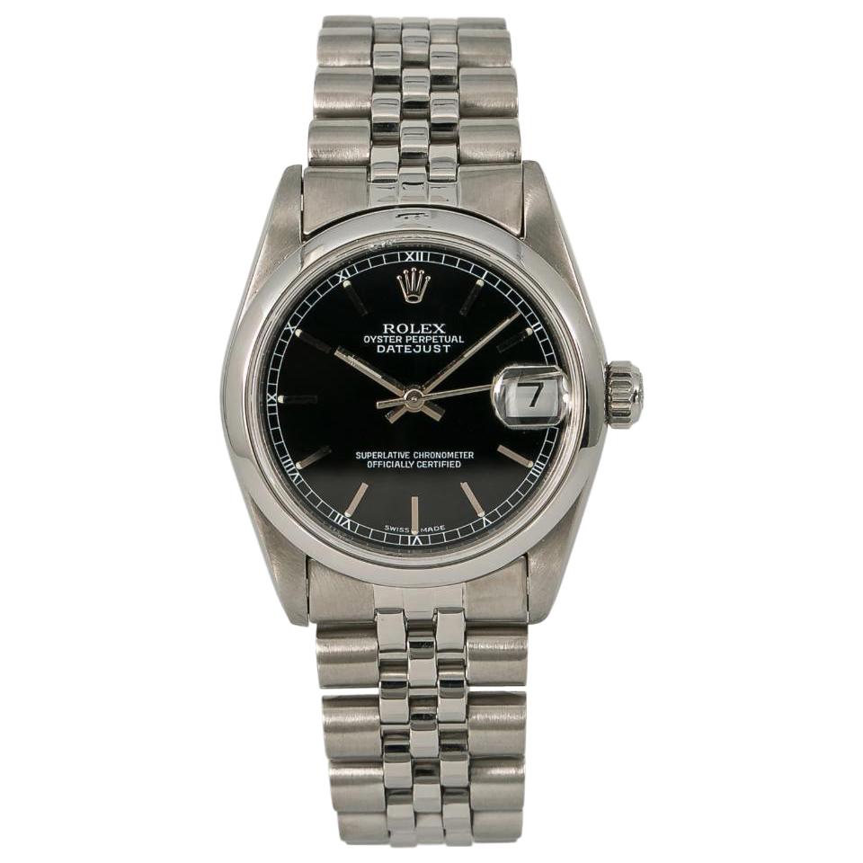 Rolex Datejust 68240 Women Automatic Watch Black Dial Stainless Steel