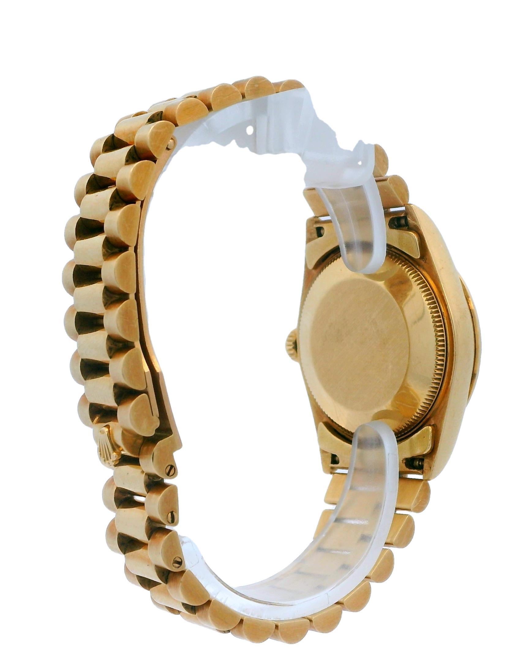 Rolex Datejust 68258 18K Gelbgold Midsize Damenuhr im Angebot 2