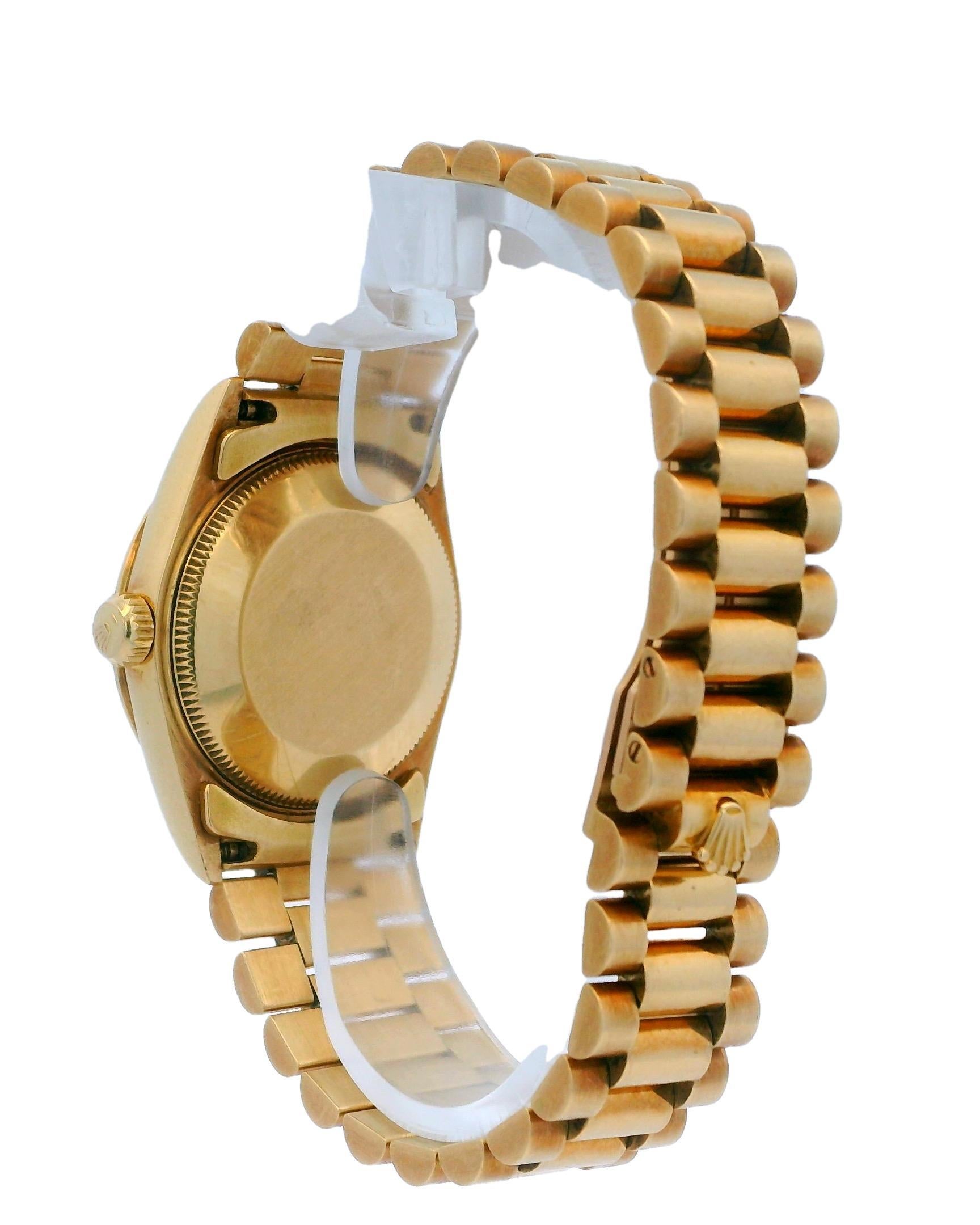 Rolex Datejust 68258 18K Gelbgold Midsize Damenuhr im Angebot 3