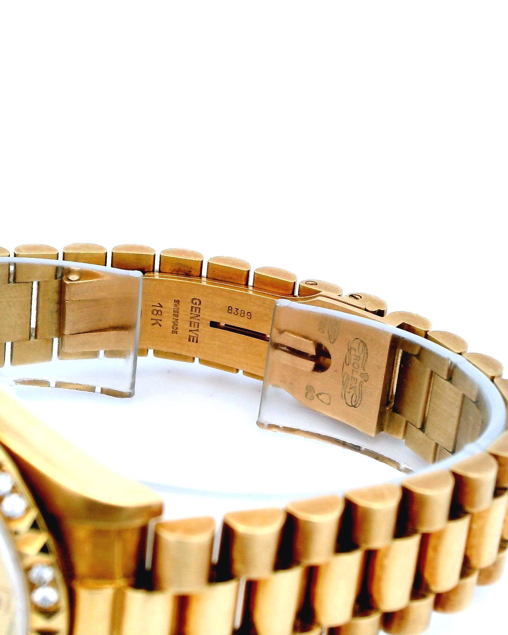 Rolex Datejust 68258 18K Yellow Gold Midsize Ladies Watch For Sale 3