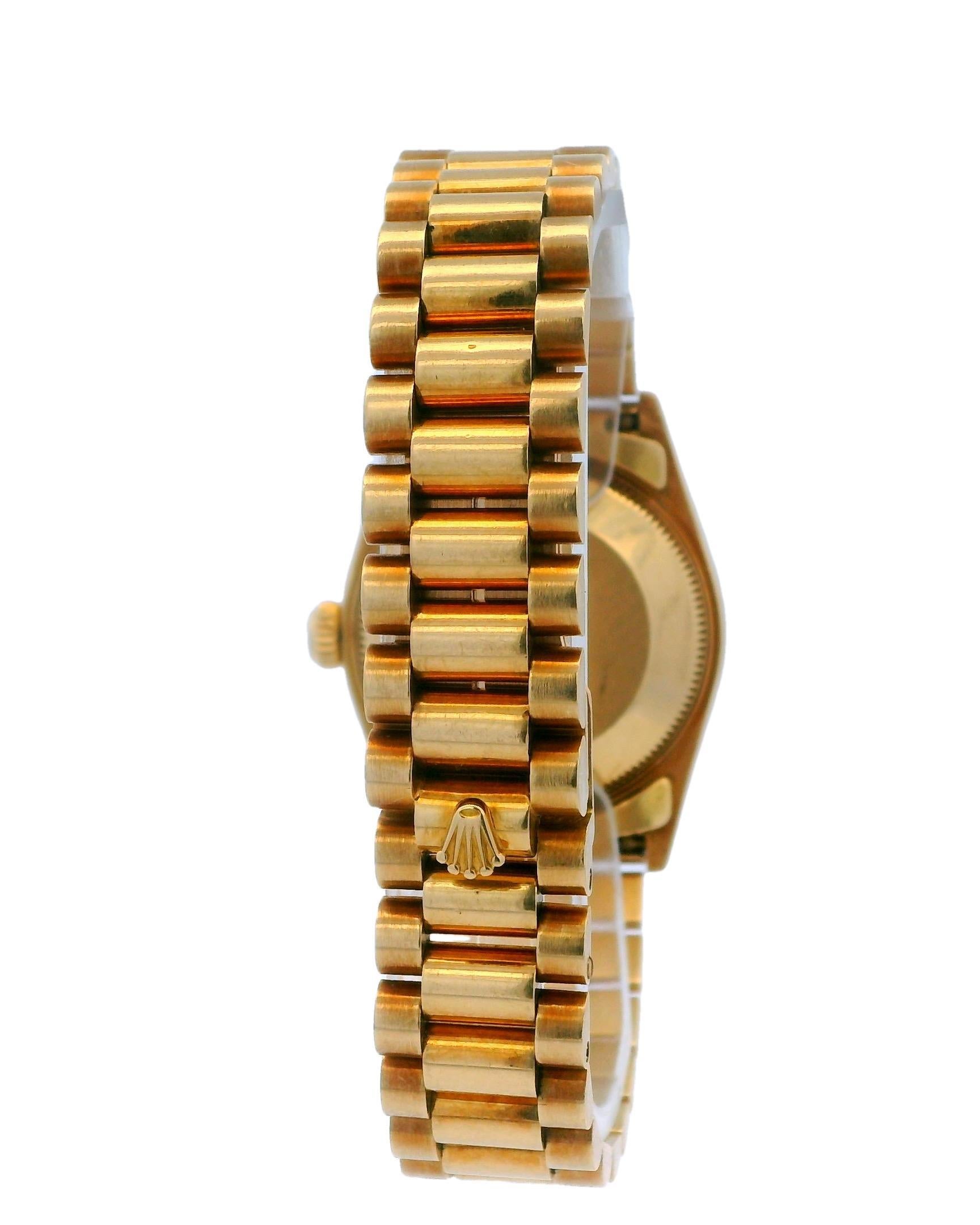 Rolex Datejust 68258 18K Gelbgold Midsize Damenuhr im Angebot 5