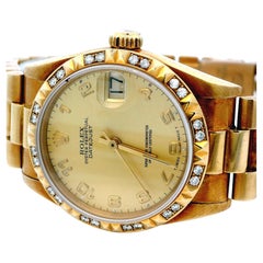 Rolex Datejust 68258 18K Gelbgold Midsize Damenuhr