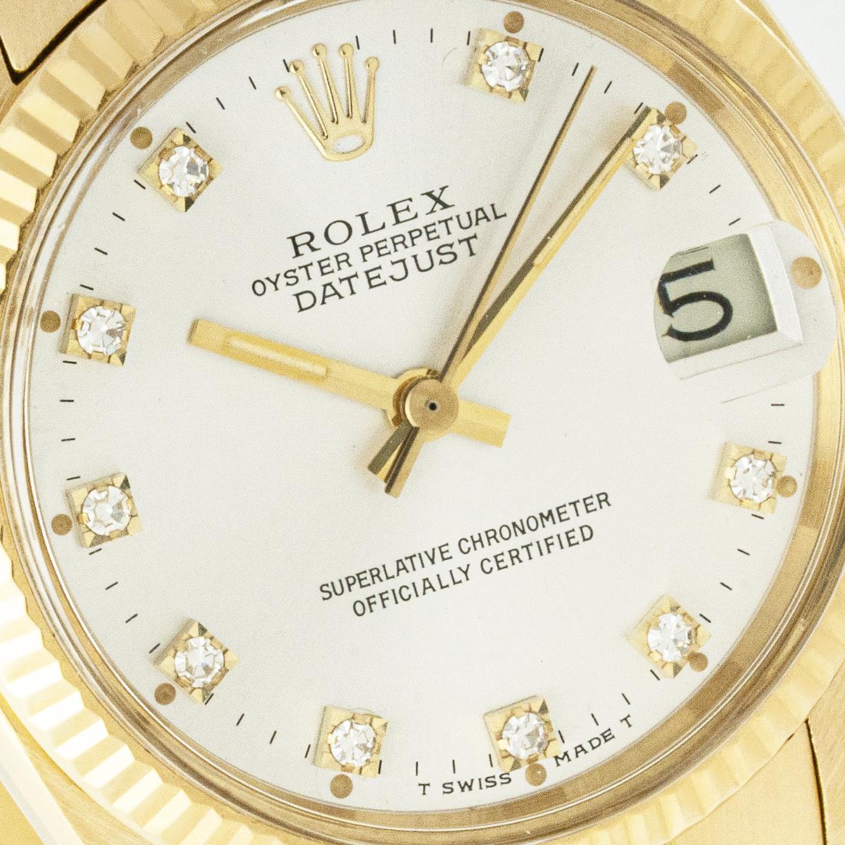 Round Cut Rolex Datejust  6827 31mm Diamond Dial For Sale