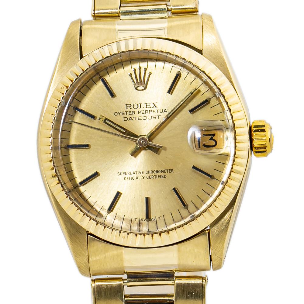 Rolex Datejust 6827 Oyster 14K Yellow Gold Midsize Automatic Watch 31MM