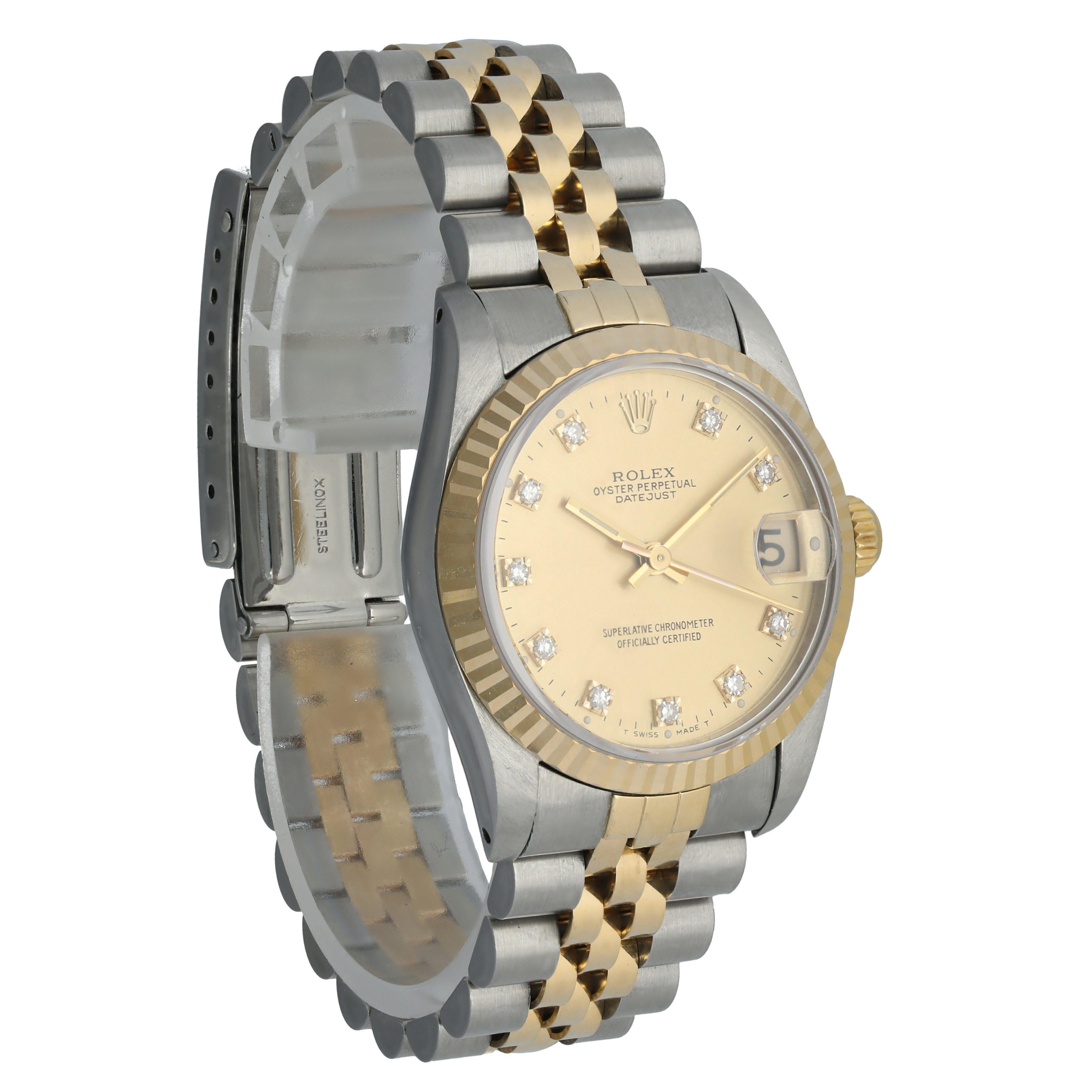 Women's Rolex Datejust 68273 Diamond Dial Ladies Watch For Sale