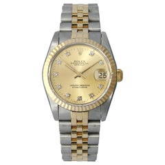 Vintage Rolex Datejust 68273 Diamond Dial Ladies Watch